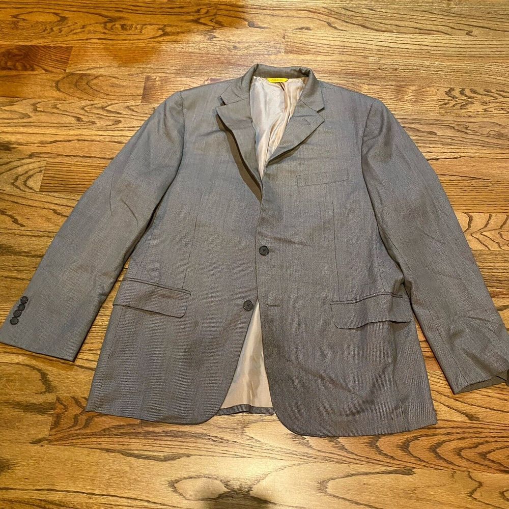 Hickey‎ Freeman x Loro Piana Rain System 44R Black Gray Blazer Jacket 100% Wool